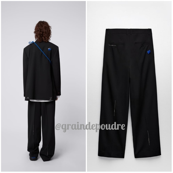 Rare! Zara x Ader Error Korean Streetwear Wide Leg Boyfriend Wool Pants M - Picture 2 of 6